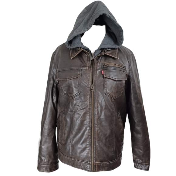 MEN'S LEVI STRAUSS & COMPANY FAUX LEATHER JACKET SIZE L